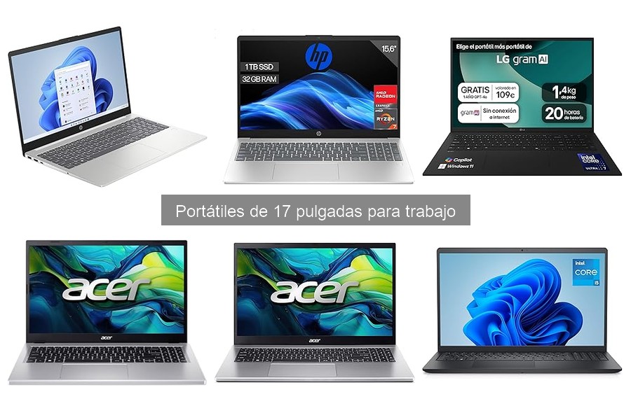 Comparativa de los mejores portátiles de 17 pulgadas para teletrabajo 2023