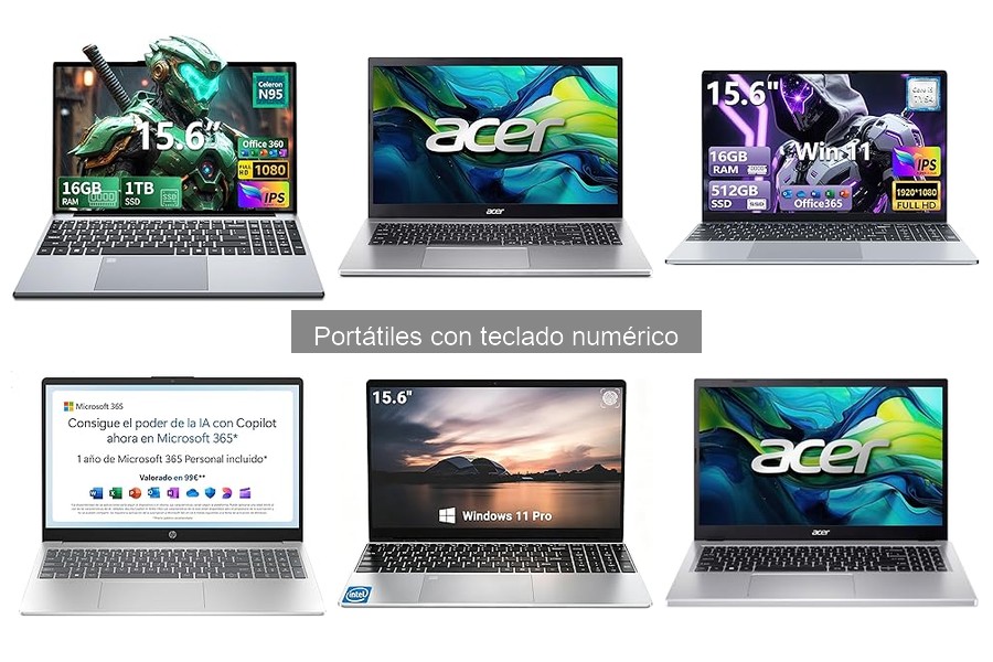 Comparativa de portátiles con teclado numérico: HP vs Acer