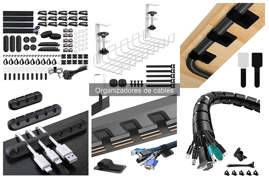 Cuidado y limpieza de organizadores de cables en oficina