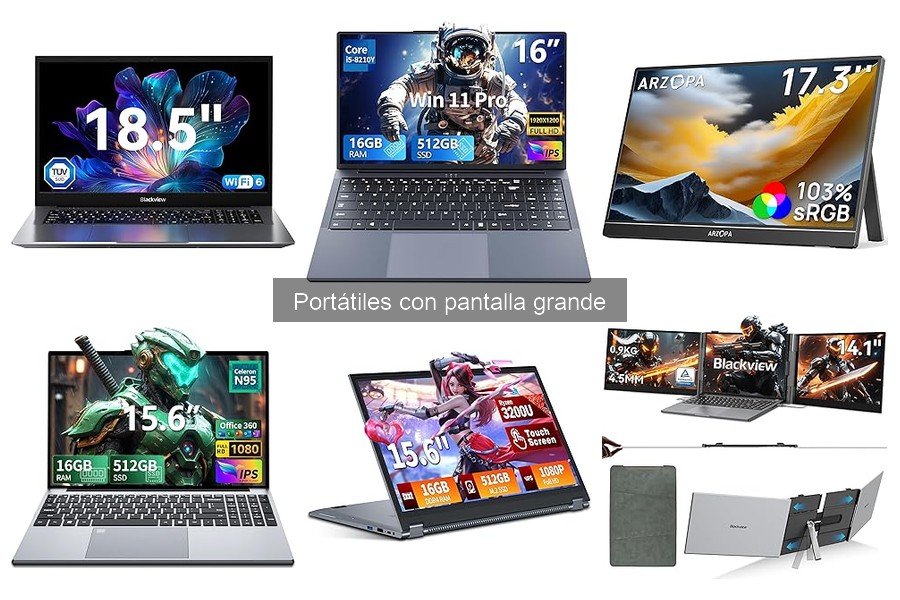 ¿Son los portátiles con pantalla grande más pesados?