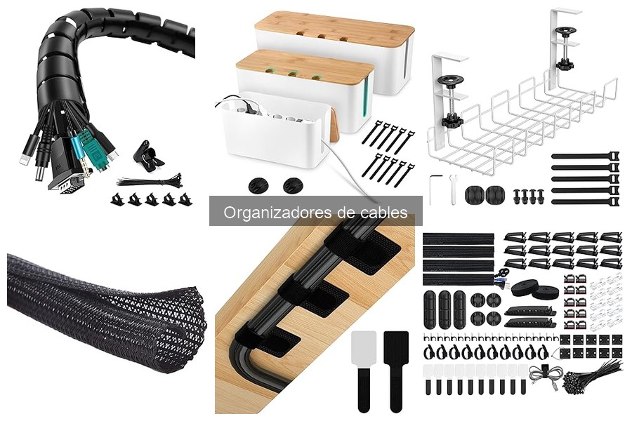 Tipos de organizadores de cables para oficina y teletrabajo